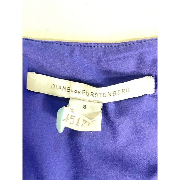 Diane von Furstenberg DVF Jori ruched Purple Sleeveless Dress 6 8 - Picture 5 of 6